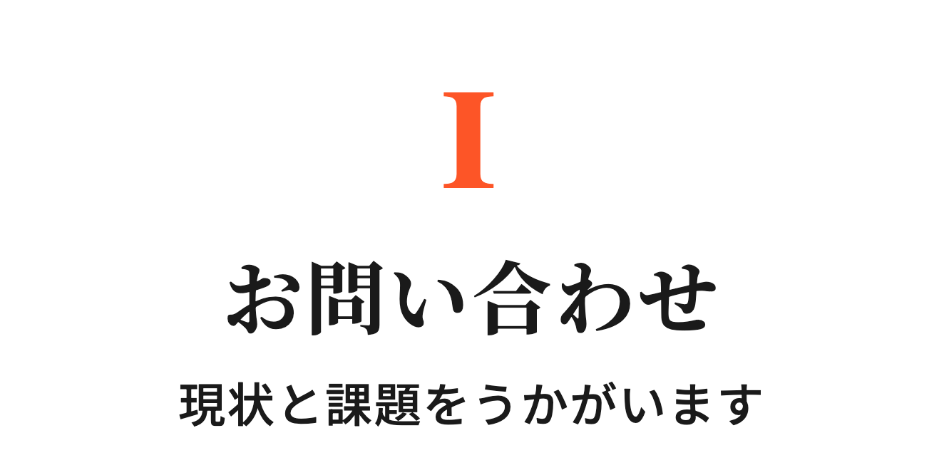 ステップ1.お問い合わせ 現状と課題をうかがいます