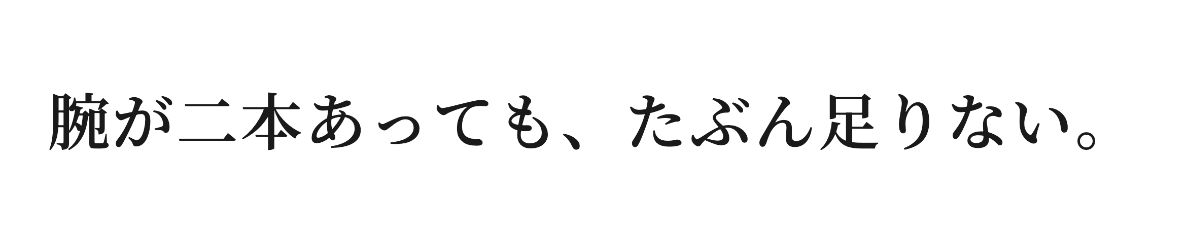 腕が二本あっても、たぶん足りない。